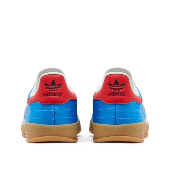 Adidas Sky Blue and White Trainers with Gum Sole